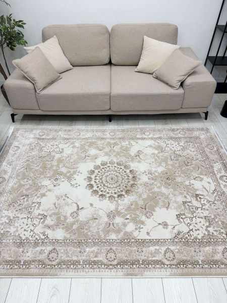Турецкий прямоугольный ковёр PB02M LIGHT BEIGE