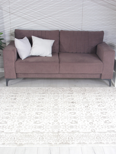 Турецкий прямоугольный ковёр 5258B S.WHITE / P.CREAM