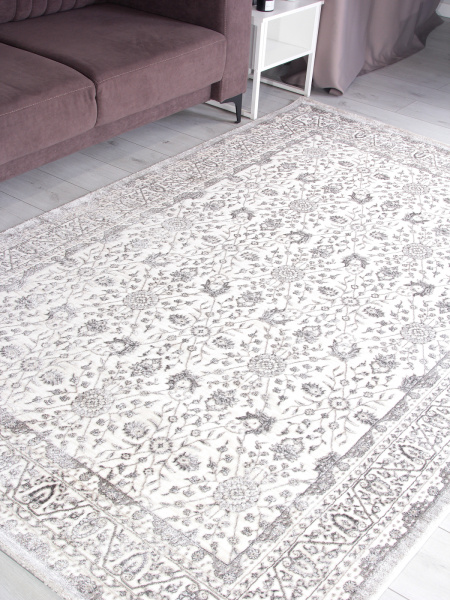 Турецкий прямоугольный ковёр 5258B S.WHITE / P.CREAM