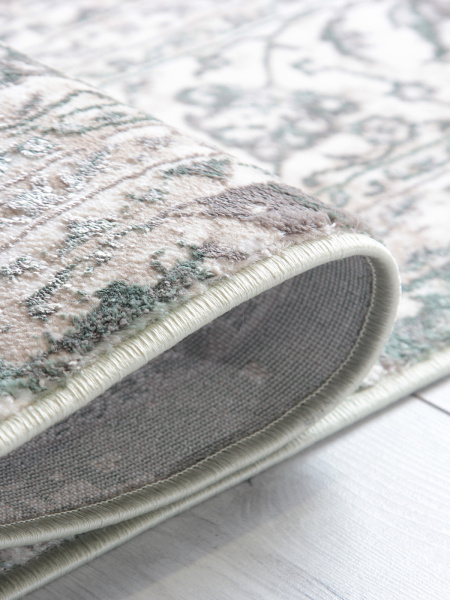 Турецкий прямоугольный ковёр 8504A S.WHITE / P.GREEN