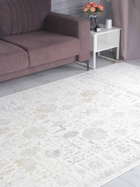Турецкий прямоугольный ковёр 9308C S.WHITE / P.CREAM
