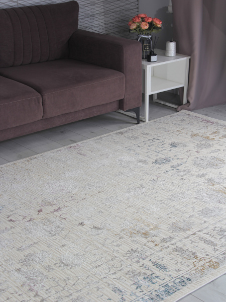 Турецкий прямоугольный ковёр 9308C S.WHITE / P.CREAM