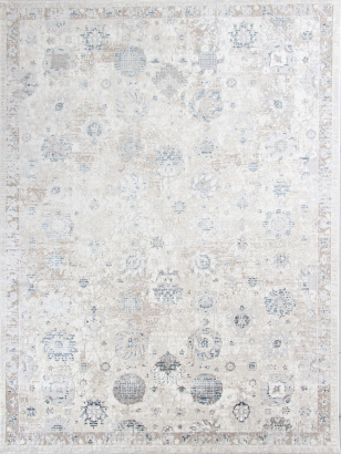 Турецкий прямоугольный ковёр 9312A S.WHITE / P.BLUE