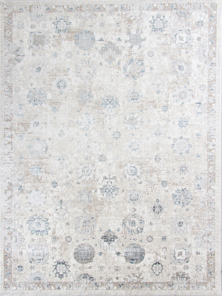 Турецкий прямоугольный ковёр 9312A S.WHITE / P.BLUE