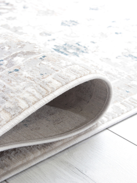 Турецкий прямоугольный ковёр 9312A S.WHITE / P.BLUE