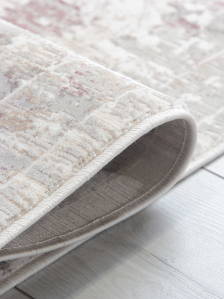 Турецкий прямоугольный ковёр 9312A S.WHITE / P.LILAC