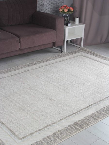 Турецкий прямоугольный ковёр 9317A S.WHITE / P.VIZON