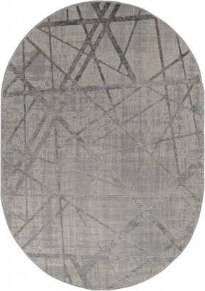 Российский овальный ковёр F478 GRAY-BEIGE