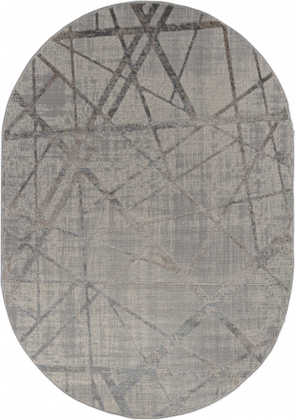 Российский овальный ковёр F478 GRAY-BEIGE
