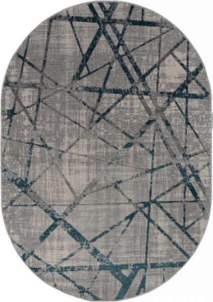 Российский овальный ковёр F478 GRAY-BLUE
