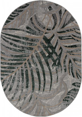Российский овальный ковёр F479 GRAY-GREEN