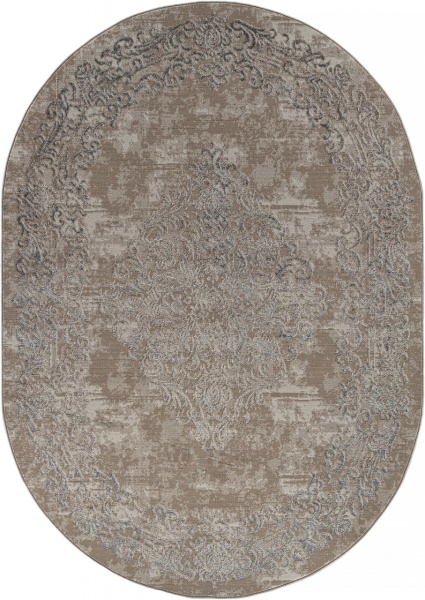 Российский овальный ковёр F481 BEIGE