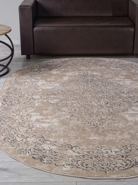 Российский овальный ковёр F481 BEIGE