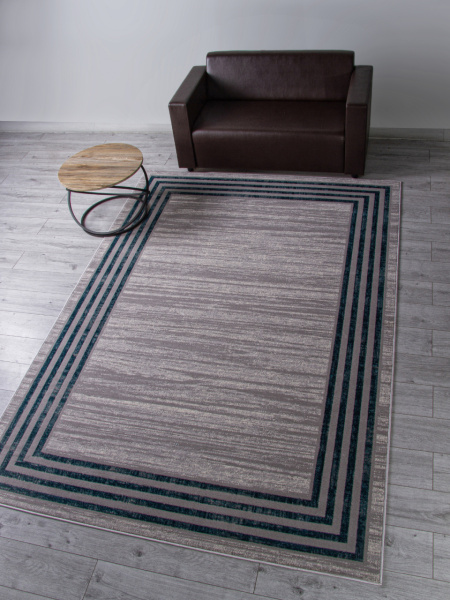 Российский прямоугольный ковёр F513 GRAY-BLUE