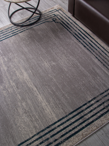 Российский прямоугольный ковёр F514 GRAY-BLUE