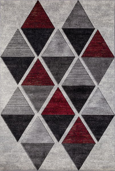 Российский прямоугольный ковёр D810 gray-red