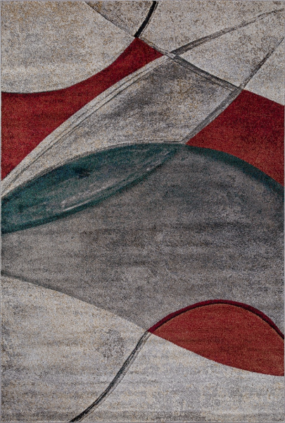 Российский прямоугольный ковёр D827 gray-red
