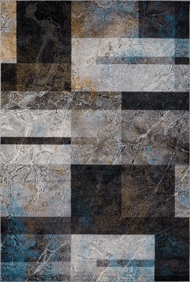 Российский прямоугольный ковёр D828 GRAY-BLUE