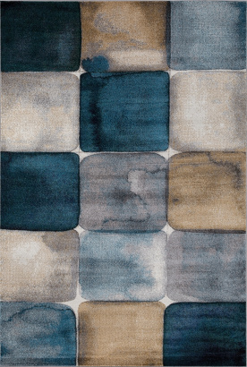 Российский прямоугольный ковёр D831 GRAY-BLUE
