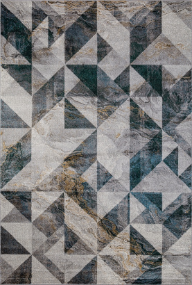 Российский прямоугольный ковёр D835 GRAY-BLUE