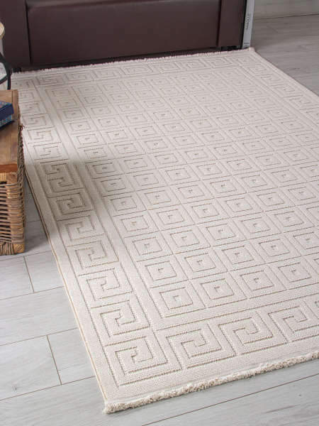 Турецкий прямоугольный ковёр L0009A BEIGE / BEIGE