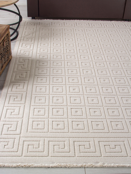 Турецкий прямоугольный ковёр L0009A BEIGE / BEIGE