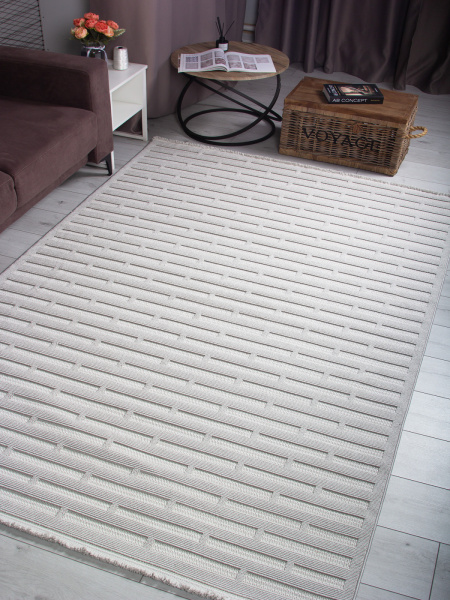 Турецкий прямоугольный ковёр L0011C L.GREY / L.GREY