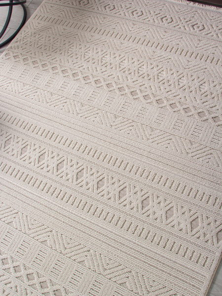 Турецкий прямоугольный ковёр L0014B BEIGE / D.BEIGE