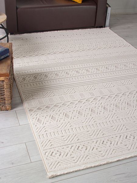 Турецкий прямоугольный ковёр L0014B BEIGE / D.BEIGE