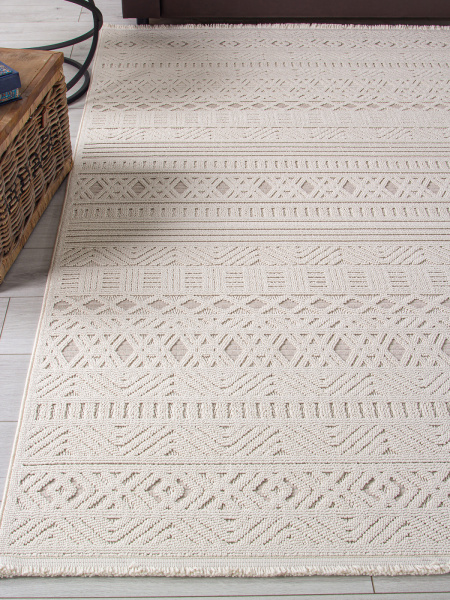 Турецкий прямоугольный ковёр L0014B BEIGE / D.BEIGE