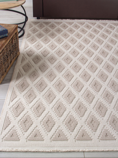 Турецкий прямоугольный ковёр L0027B D.BEIGE / BEIGE