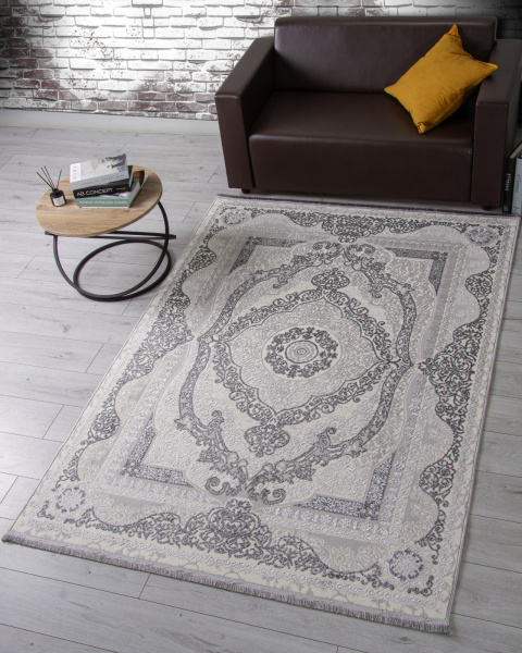 Турецкий прямоугольный ковёр 3098G GREY / GREY