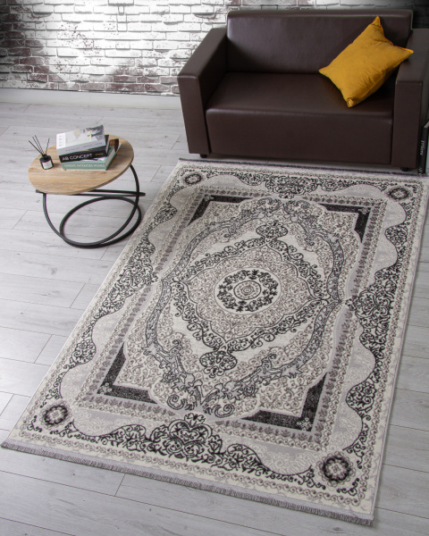 Турецкий прямоугольный ковёр 3098G GREY / GREY