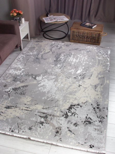 Турецкий прямоугольный ковёр 7402G GREY / GREY