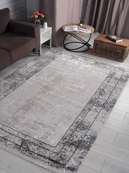 Турецкий прямоугольный ковёр 8070G GREY / GREY