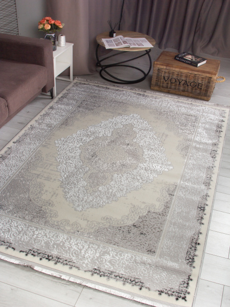 Турецкий прямоугольный ковёр 8442G GREY / GREY