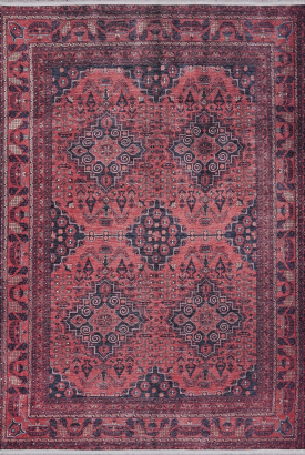 Турецкий прямоугольный ковёр AB031A RED / BLUE