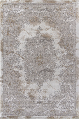Турецкий прямоугольный ковёр P0047 WHITE / L.BEIGE