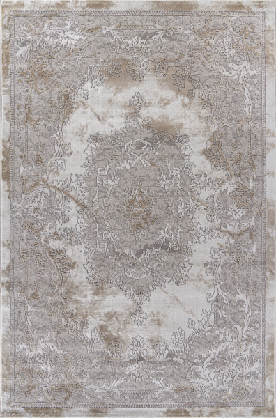 Турецкий прямоугольный ковёр P0047 WHITE / L.BEIGE