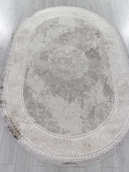 Турецкий овальный ковёр P0540 L.GRAY / L.GRAY