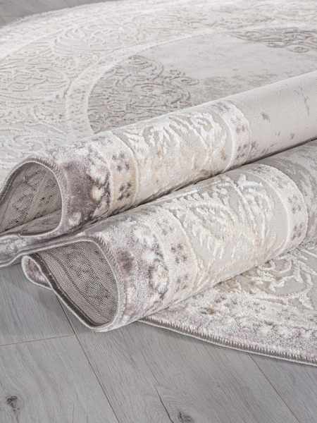 Турецкий овальный ковёр P0540 L.GRAY / L.GRAY