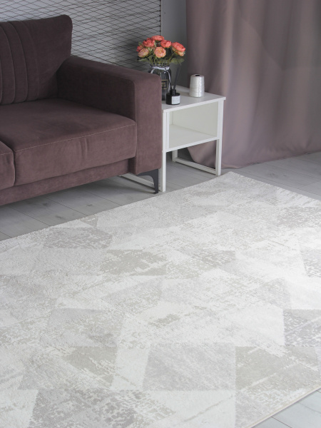 Турецкий прямоугольный ковёр P1569 L.GRAY / L.GRAY