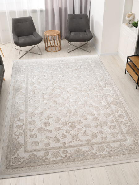 Турецкий прямоугольный ковёр 27386A BEIGE / D.BEIGE