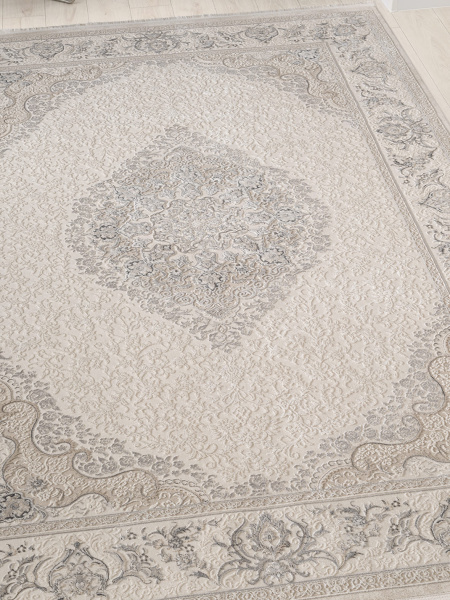 Турецкий прямоугольный ковёр 27387B BEIGE / GRAY