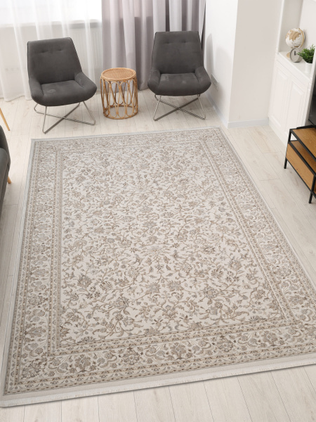 Турецкий прямоугольный ковёр 27405A BEIGE / D.BEIGE