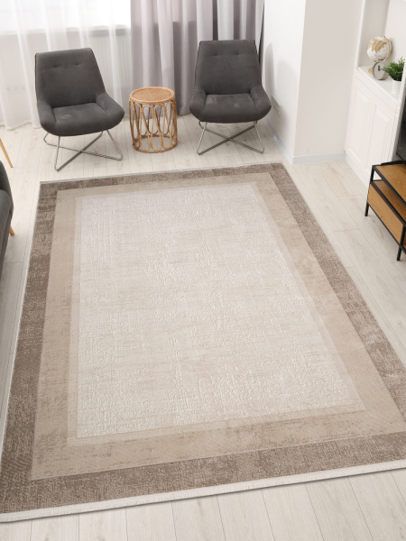 Турецкий прямоугольный ковёр 27466A BEIGE / D.BEIGE