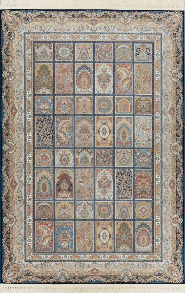 Иранский прямоугольный ковёр G139 D.BLUE