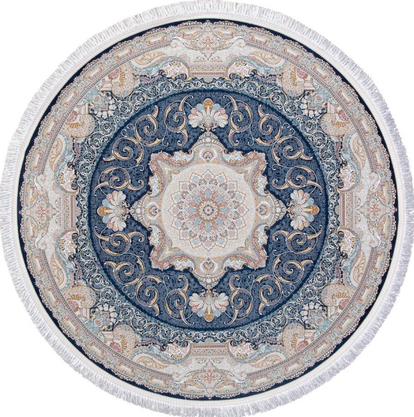 Иранский круглый ковёр G144 D.BLUE