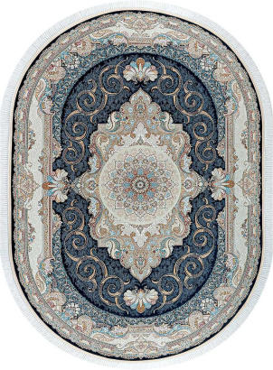 Иранский овальный ковёр G144 D.BLUE