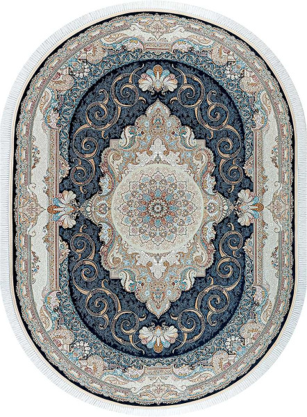 Иранский овальный ковёр G144 D.BLUE